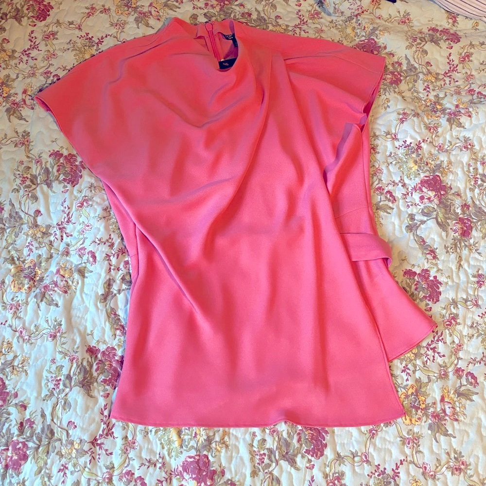 NWT TopShop cowl neck top; pink; size 12